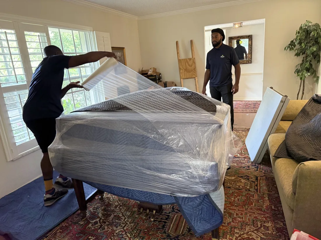 Wrapping a piano for transport